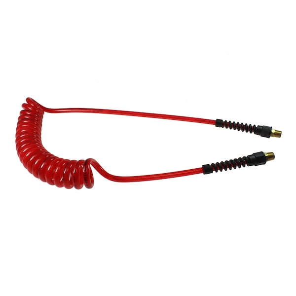 Flexeel Coil 3/8 ID x 10 ft 1/4 MPT Rigid Transparent Red